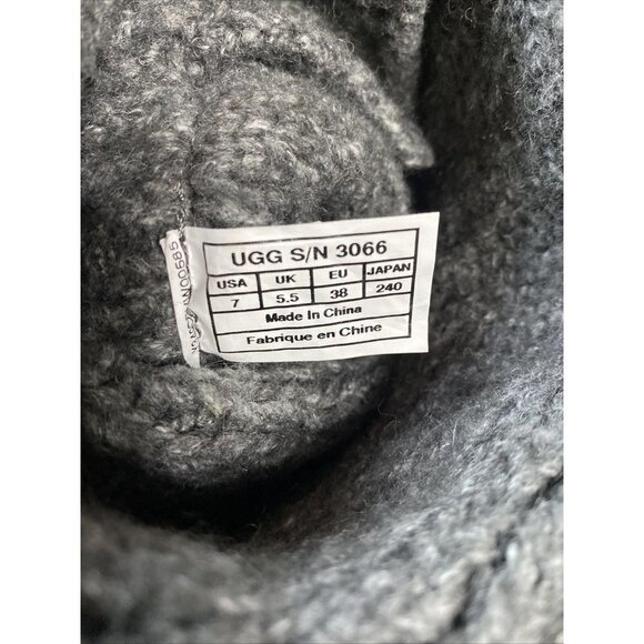 ugg Australia 3066 Lattice Cardy Womens Size 7 Charcoal Gray Knit Sweater Boots - Picture 6 of 7